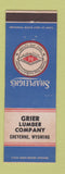 Matchbook Cover - Grier Lumber Cheyenne WY Shapleigh Tools Cutlery