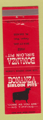 Matchbook Cover - Bonanza Sirloin Pits Casper WY