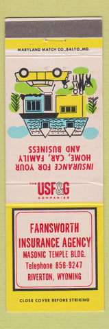 Matchbook Cover - Farnsworth Insurance USF&G Riverton WY