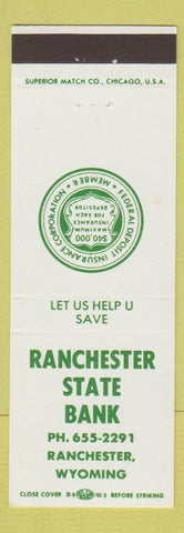Matchbook Cover - Ranchester State Bank WY