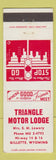 Matchbook Cover - Triangle Motor Lodge Gillette WY