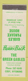 Matchbook Cover - Green Gables Pancake House Cody WY