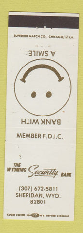 Matchbook Cover - Wyoming Security Bank Sheridan WY