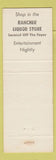 Matchbook Cover - The Rancher Jackson Hole WY WEAR