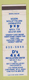 Matchbook Cover - D's 4x4 Installation Cheyenne WY