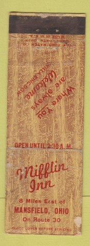 Matchbook Cover - Mifflin Inn Mansfield OH WORN