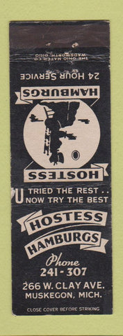 Matchbook Cover - Hostess Hamburgs  Hamburgers Muskegon MI WEAR