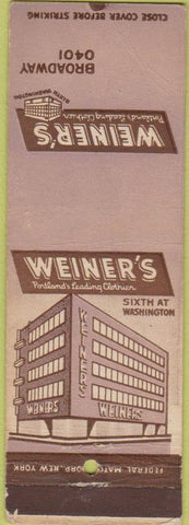 Matchbook Cover - Weiner's Portland OR CREASE