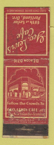 Matchbook Cover - Geo Lewis Cafe Portland OR WEAR