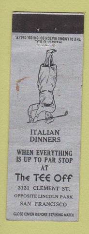 Matchbook Cover - Tee Off Restaurant San Francisco CA
