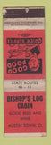 Matchbook Cover - Bishop's Log Cabin Austin Town OH MERCHANTS WEAR