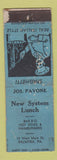 Matchbook Cover - New System Lunch Palmyra PA WORN