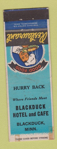 Matchbook Cover - Blackduck HOTel Cafe MN