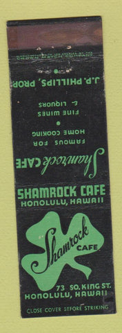 Matchbook Cover - Shamrock Cafe Honolulu Hawaii CROWN