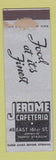 Matchbook Cover Jerome Cafeteria Bronx Yankees Stadium baseball ref SAMPLE WORN