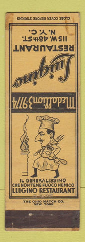 Matchbook Cover - Luigino Italian Restaurant New York City
