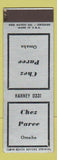 Matchbook Cover - Chez Paree Restaurant Omaha NE GEM SAMPLE