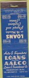 Matchbook Cover - Loans AALCO  NO CITY WEAR