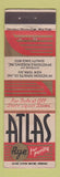 Matchbook Cover - Atlas Rye Liquor McKesson UNIVERSAL LONG WORN BACK