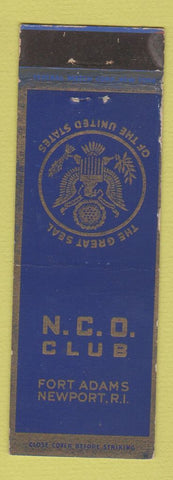 Matchbook Cover - NCO Club Fort Adams Newpoort RI Army Federal WEAR