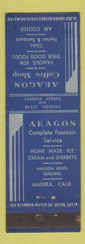 Matchbook Cover - Aragon Coffee Shop Madera CA