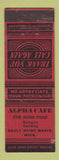 Matchbook Cover - Alpha Cafe Sault St Marie MI
