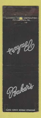 Matchbook Cover - Baker's Camp Hill PA restaurant WEAR