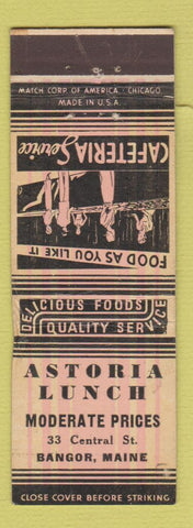Matchbook Cover - Astoria Lunch Bangor ME WEAR