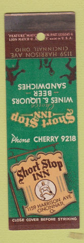 Matchbook Cover - Short Stop Inn Cincinnati OH baseball FEATURE SAMPLE