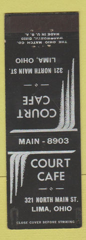 Matchbook Cover - Court Cafe Lima OH