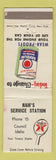 Matchbook Cover - Texaco oil gas Ham's Council ID low phone # Valvoline