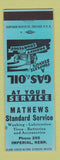 Matchbook Cover - Mathews Standard oil gas Imperial NE low phone #