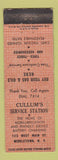 Matchbook Cover - Cullum's Service oil gas Mobil Middletown NY WEAR