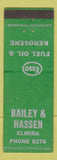 Matchbook Cover - Bailey & Hassen Esso oil gas Elmira NY