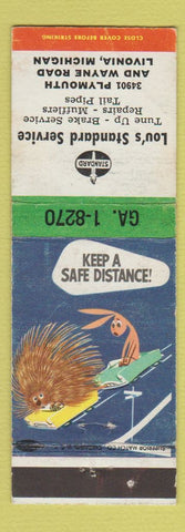Matchbook Cover - Lou's Standard oil gas Livonia MI