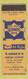 Matchbook Cover - Narrin's Sunoco oil gas Pontiac MI