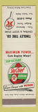Matchbook Cover - Texaco oil gas Tinsley Tire