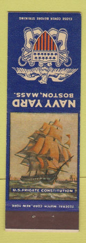 Matchbook Cover - Navy Yard Boston MA US Frigate Constitution Federal