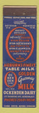 Matchbook Cover - Ockenden Dairy Auburn NY FEDERAL LONG Golden Guernsey Milk