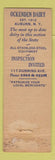 Matchbook Cover - Ockenden Dairy Auburn NY FEDERAL LONG Golden Guernsey Milk