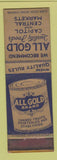Matchbook Cover - All Gold Canned Fruits Vegetables CROWN