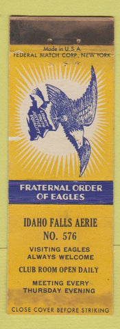 Matchbook Cover - Idaho Falls Eagle s Club ID Federal WEAR