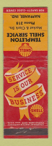 Matchbook Cover - Templeton Shell oil gas Nappanee IN WORN