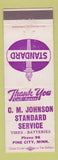 Matchbook Cover - CM Johnson Standard oil gas Pine City MN