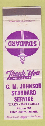 Matchbook Cover - CM Johnson Standard oil gas Pine City MN