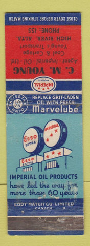 Matchbook Cover - CM Young Imperial Esso oil gas High River AB WEAR
