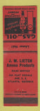 Matchbook Cover - JW Lietch Amoco oil gas Atlanta GA WORN