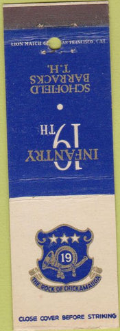 Matchbook Cover - 19th Infantry Schofield Barracks HI