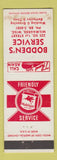 Matchbook Cover - Bodden's Mobil oil gas Milwaukee WI WEAR
