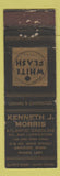 Matchbook Cover - White Flash oil gas Kenneth Morris Gardner MA WORN